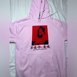 Artist Collective Worldwide pink and red anime girl hoodie BRAND NEW OG TAGS